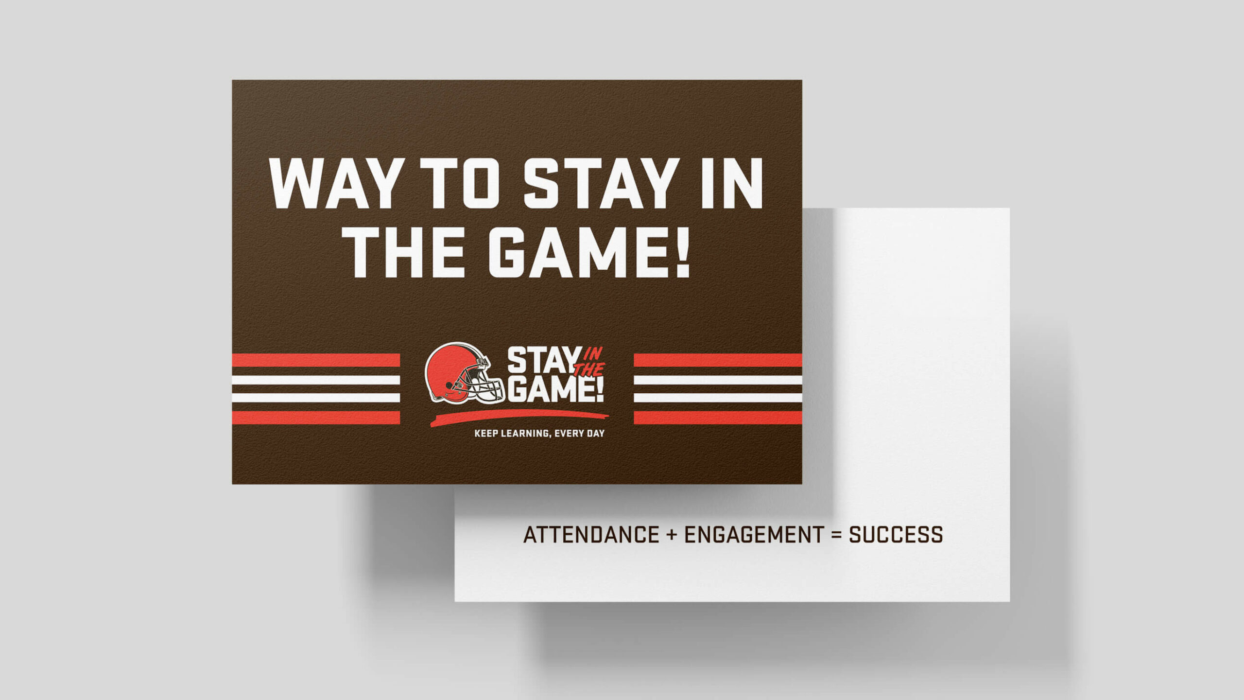 Stay in the Game branded notecard