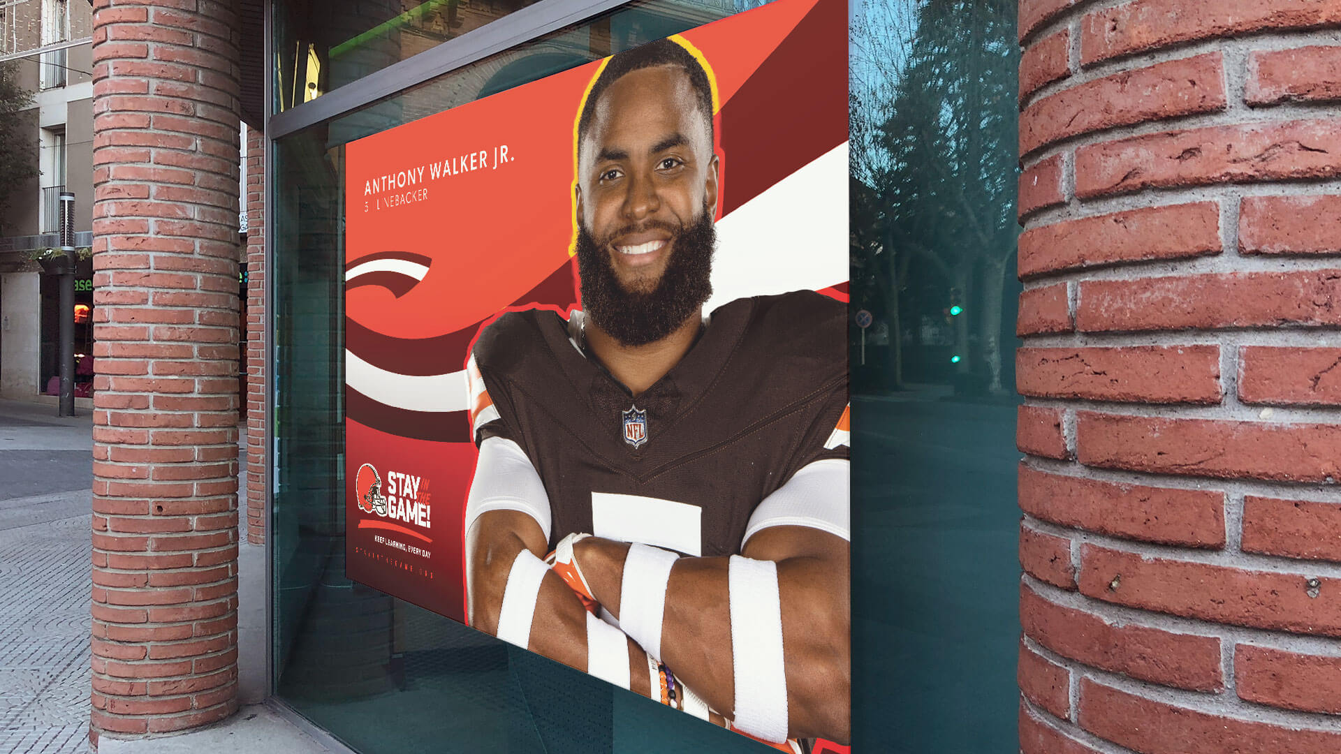 Cleveland Browns player Anthony Walker Jr. on a Stay in the Game poster